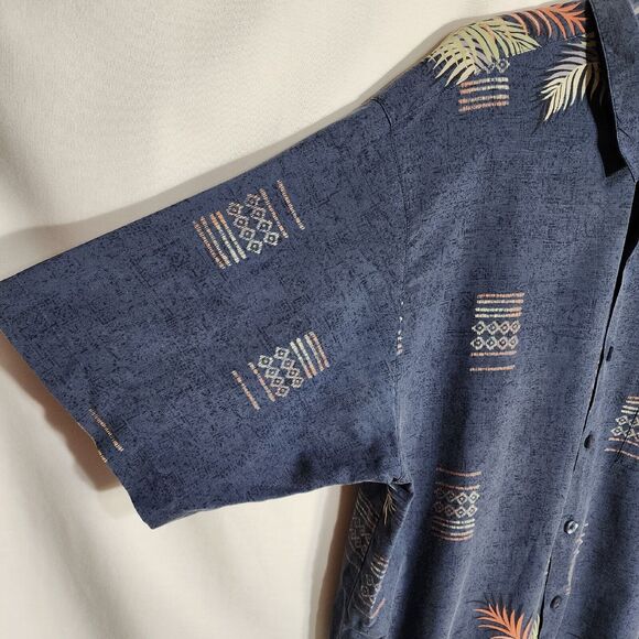 Weekender Casual Lifestyle Mens Shirt Large Finest Silk Hawaiian Button Pocket - Picture 6 of 11